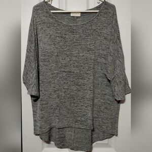 Bobbie Brooks Size 1X Women's Heather Gray Tunic Top
